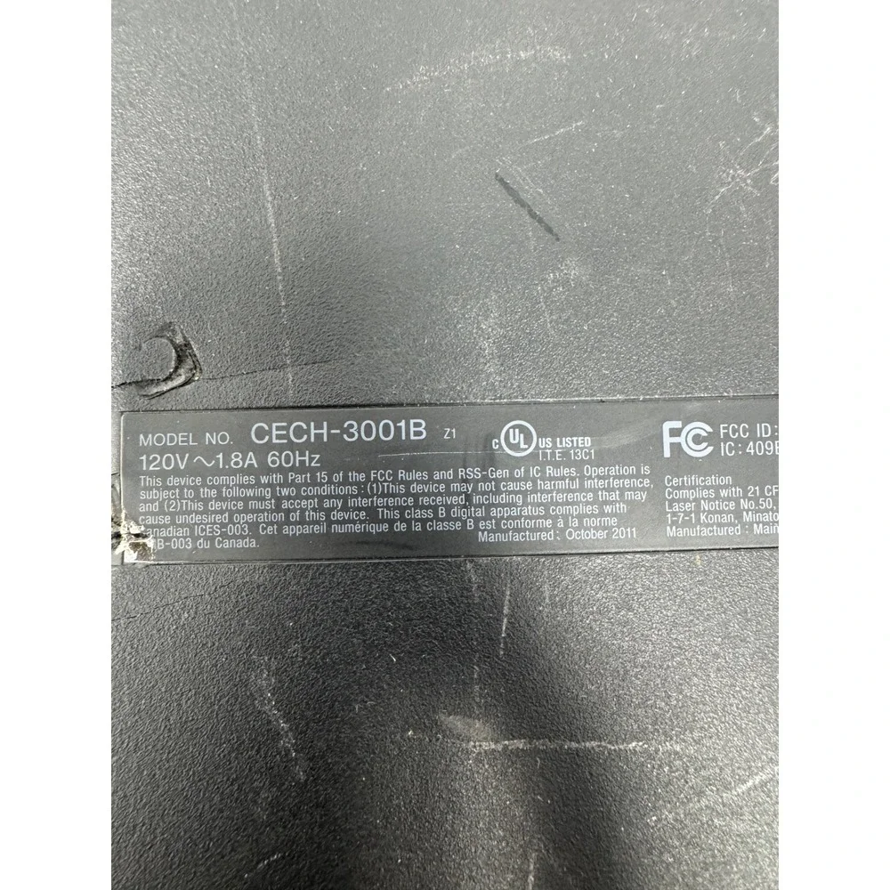 Sony PlayStation 3 PS3 Slim 320GB Charcoal Black Console CECH-3001B - For Parts